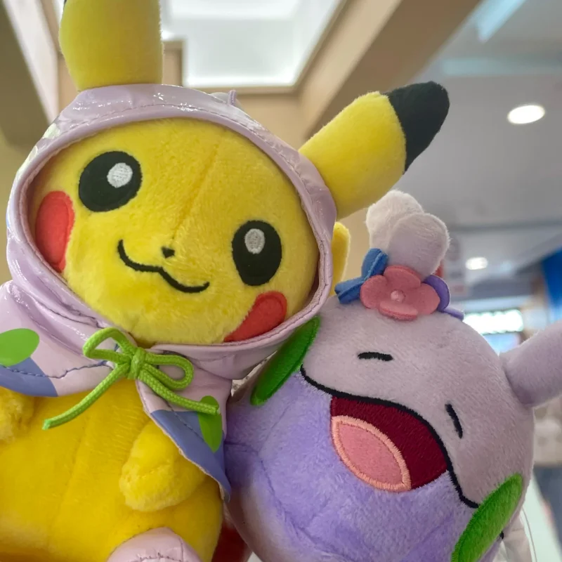 PokéMon Plush Keychain Unrelated Weather Series Cute Psyduck Slowpoke Soft Stuffed Doll Hanging Ornament Bag Pendant Accessory