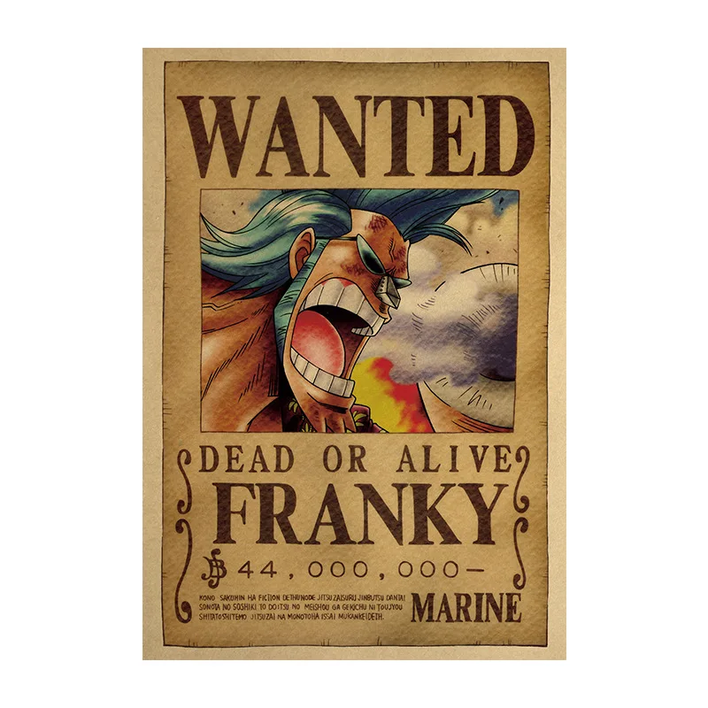 10-teiliges Set One Piece Ruffy Kraftpapier Bounty Poster Zoro Nami Nico Figuren Anime Dekorative Malerei Wanted Poster Kinderspielzeug Geschenk