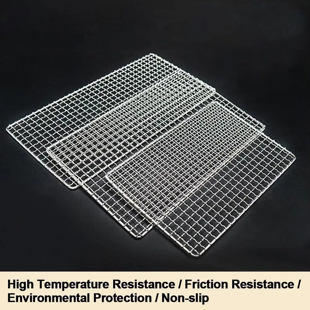 New High Quality Barbecue Net Portable Durable Iron Wire Grill Racks Reusable Square Grill Net Nonstick Roast Grate Net