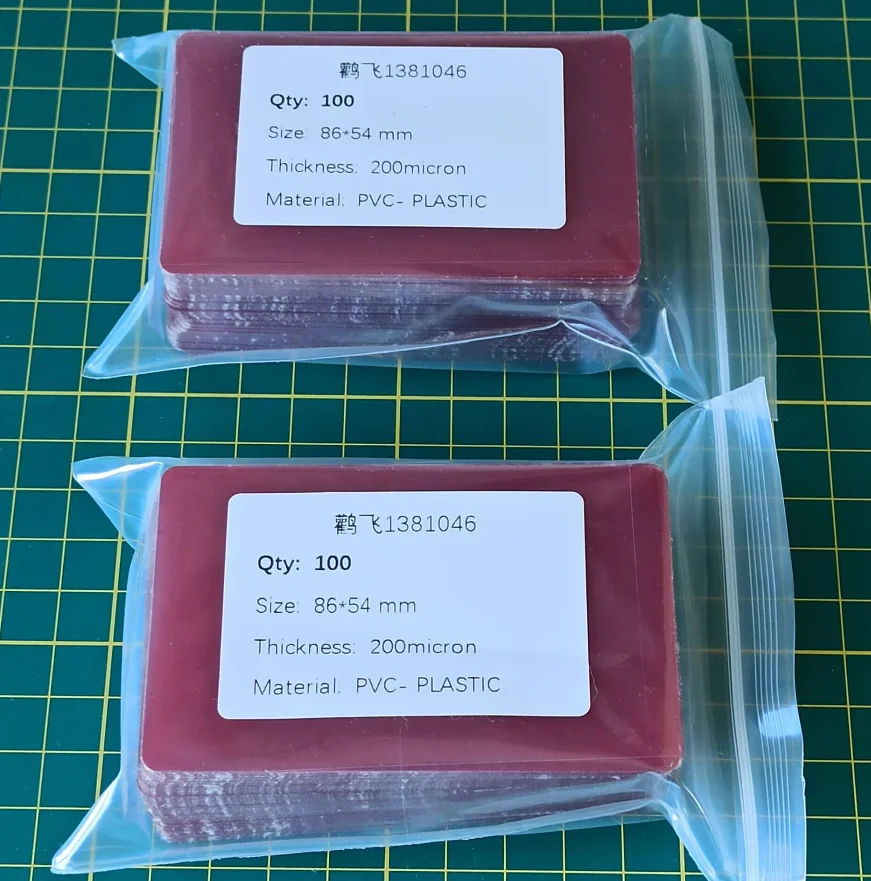 100 stuks/200 stuks transparante rode acetaat-PVC-platen, heldere visitekaartjes, dikte 200 micron, zeer dun.