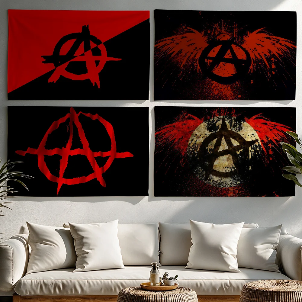 Anarchy flag Tapestries Outdoor Parties Bedrooms Living Rooms Dorm Rooms Wall Decor Banners Gifts