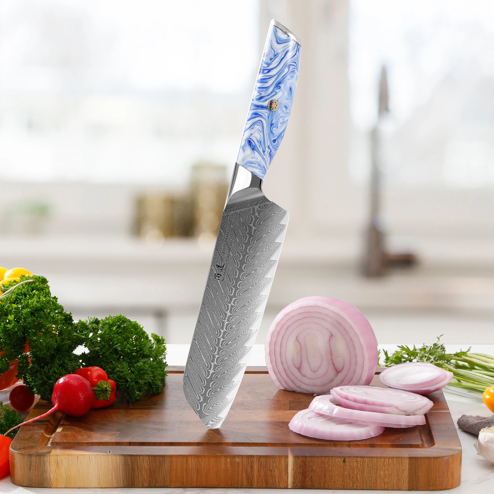 SHANGDAO Damaszener Santoku-Me – Japanese Knife Bewertung und Preis