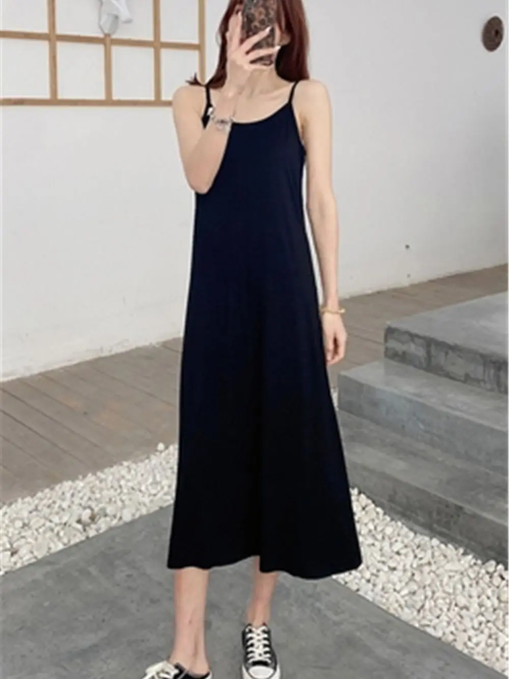 Womens Modal Full Slip Dress Underwear vestStrap Solid Long Under Dress Camisole Slips Inner Petticoat Women Intimates