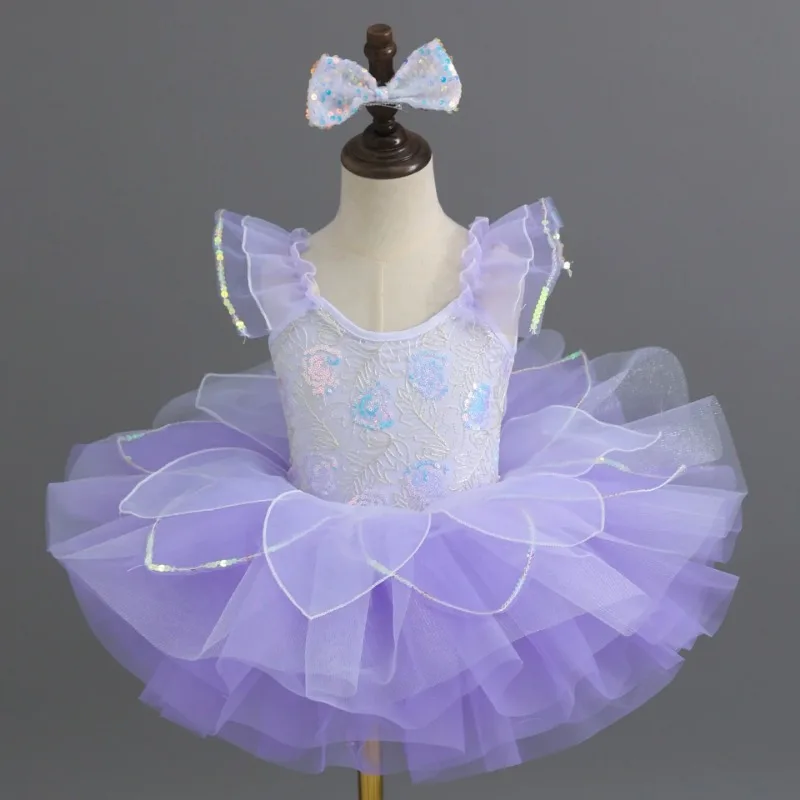 プリンセスサマーガールズスパンコールバレエチュチュドレススカートバレリーナステージパフォーマンスダンス衣装