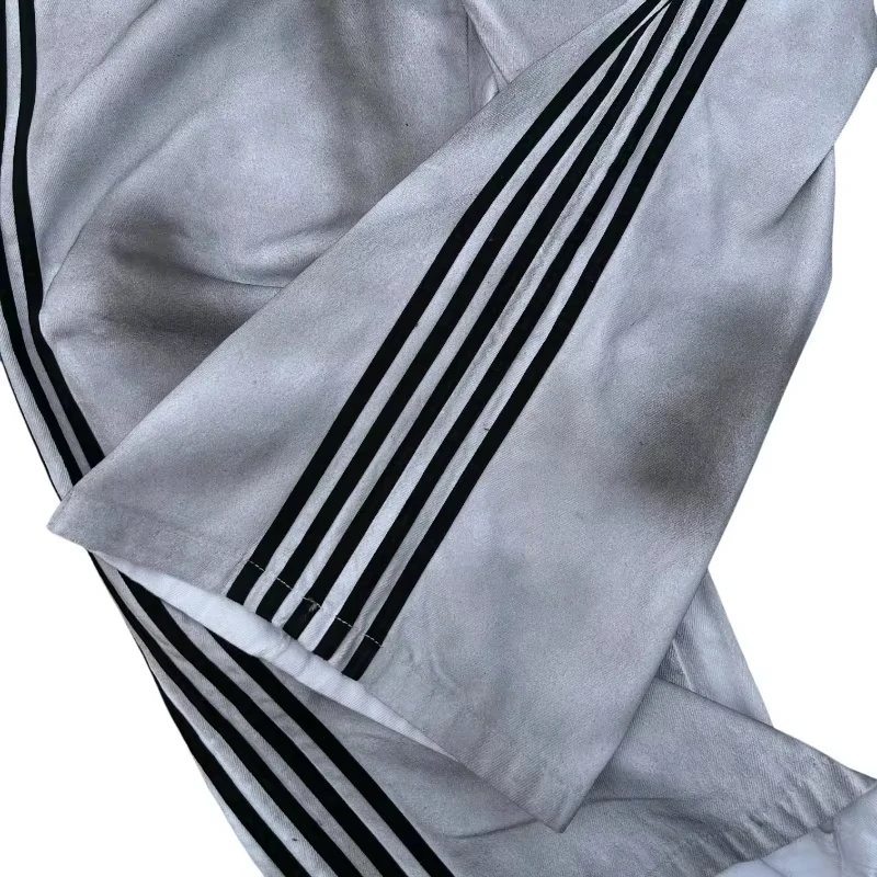 Y2K Jeans larghi Retro Vecchi lavati da uomo Pantaloni sportivi Harajuku a righe ricamati Donna Hip Hop Streetwear Pantaloni casual in denim a gamba larga