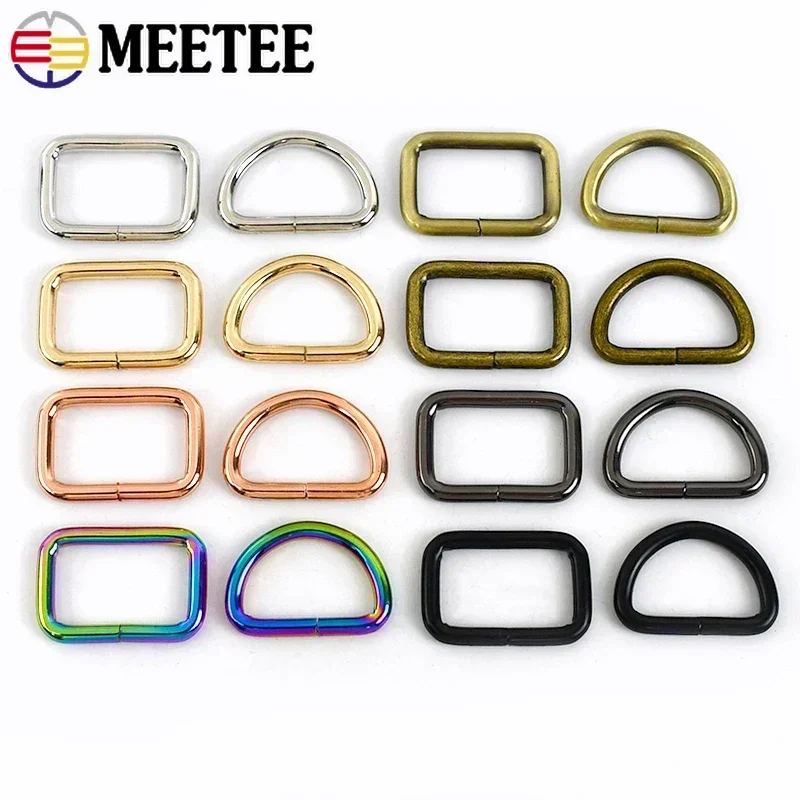 

10Pcs 16-50mm Metal Belt Buckle for Bag Webbing Strap Hooks D Ring Buckles Dog Collar Connector Clasp DIY Hardware Accessories