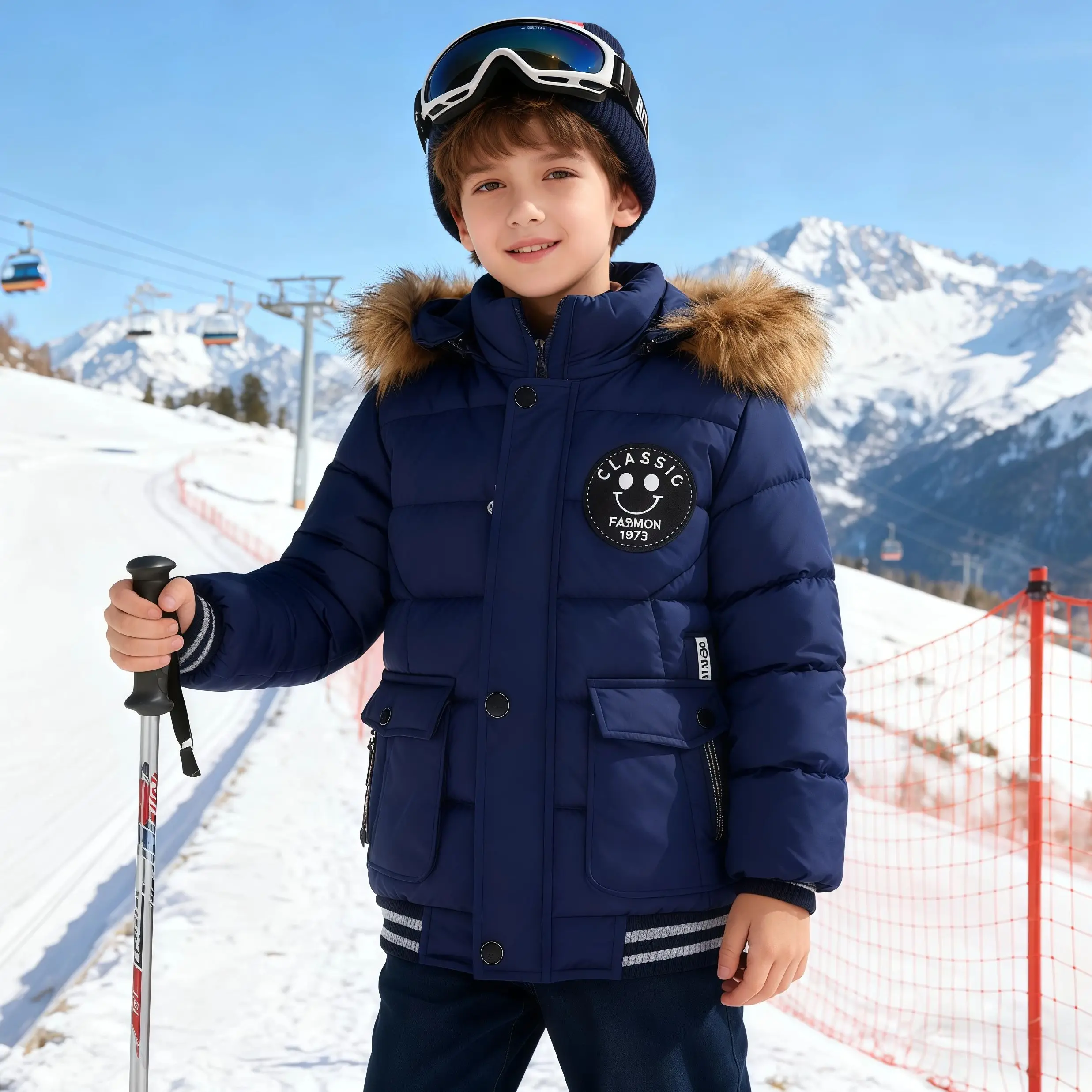Winter Herbst Jungen Mädchen Dicke Jacken Kinder Gepolsterte Fleece Warme Mäntel Kinder Mit Kapuze Baumwolle Oberbekleidung Kinder Schneeanzug Kleidung