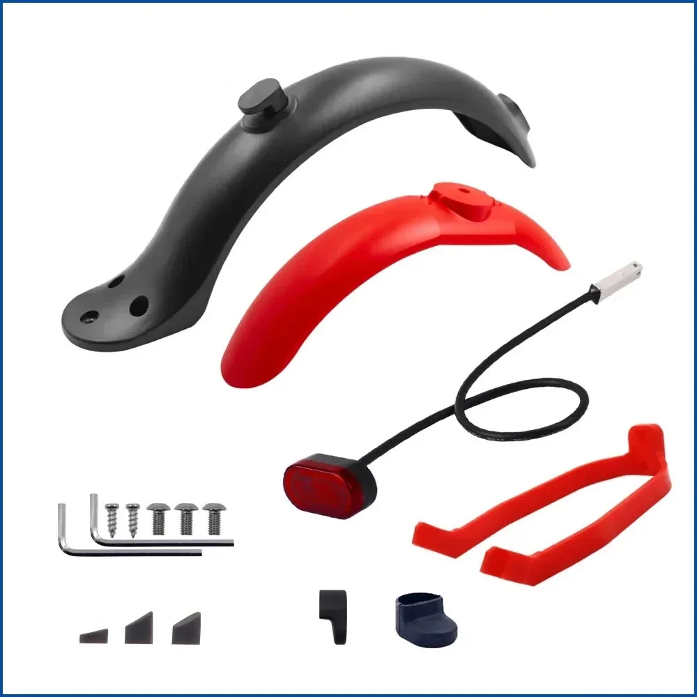 Scooter Rear Mudguard Kit for Xiaomi Mijia M365 Pro Electric Scooter Tire Splash Fender Support Hooks with Taillight Back Guard