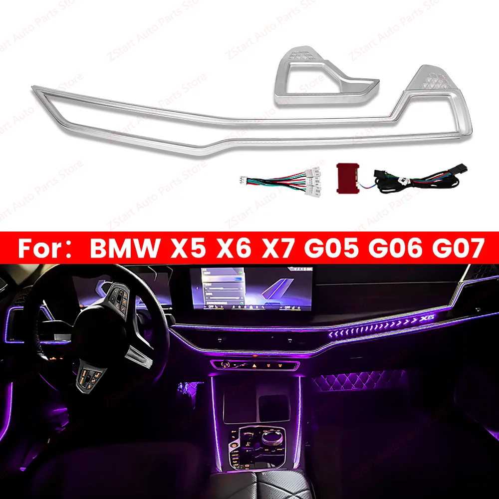 

11 Colors Car Interior Center Console Instrument lights for BMW X5 X6 X7 G05 G06 G07 LED Ambient Light Panel Trim Cover Strips