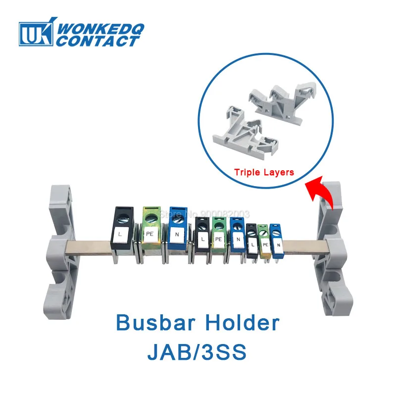 2Pcs Support Bracket AB2/AB3 SS Double/Triple Layer BusBar 3*10mm 6*6mm AKG Installation Terminal Block Connector Bus Bar Holder