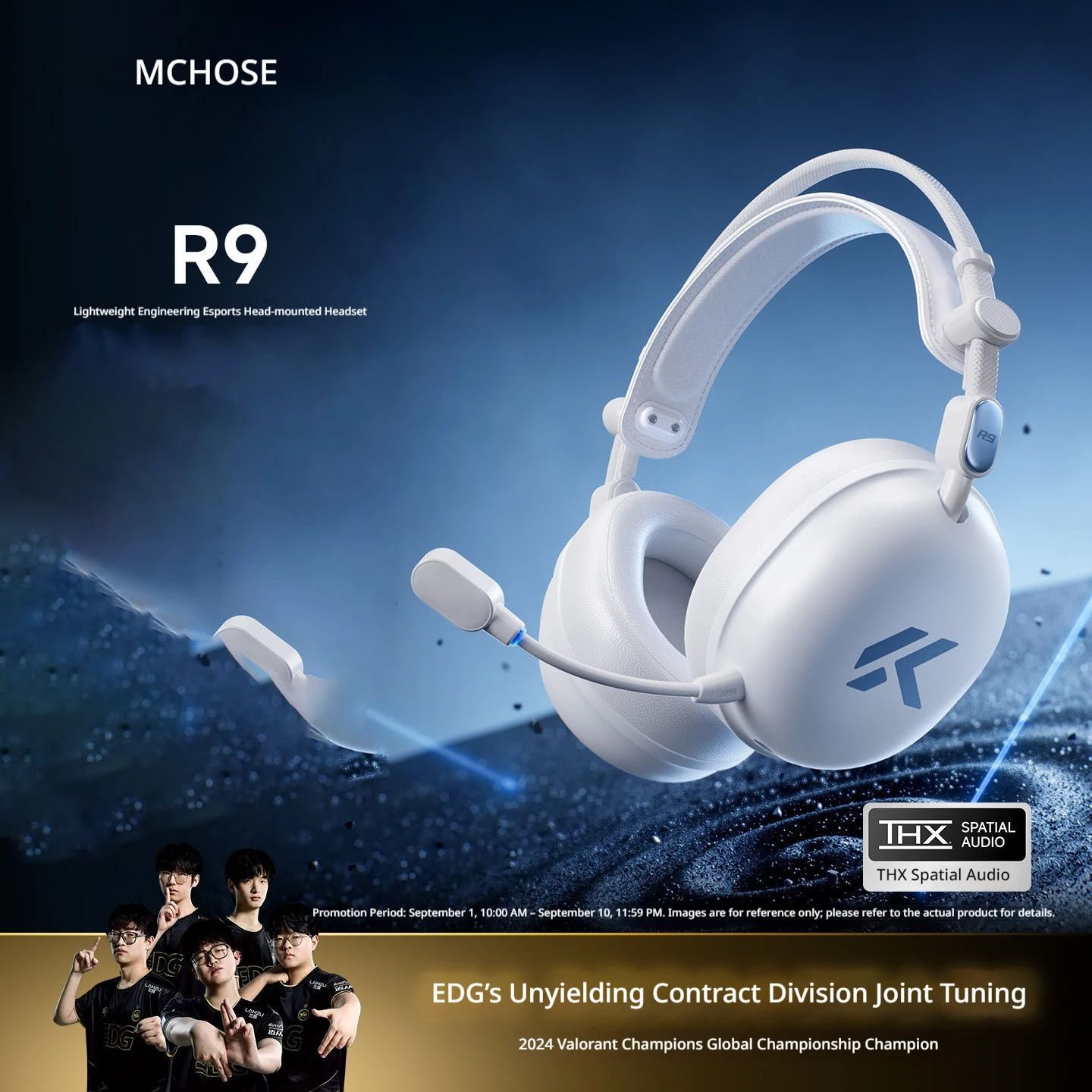 MCHOSE R9 FPS Gaming Headset USB THX 7.1 Spatial Audio Footstep Positioning Detachable Mic Ergonomic Lightweight Delta Valorant