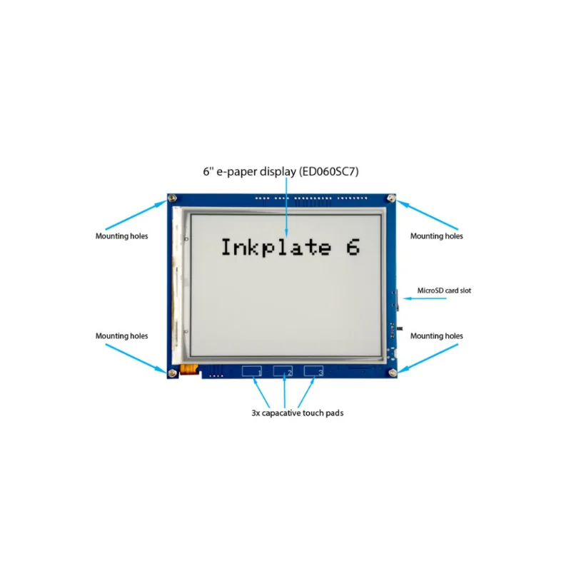 Placa de tinta 6 Pantalla de papel electrónico versátil, fácil de usar y compatible con Wi-Fi