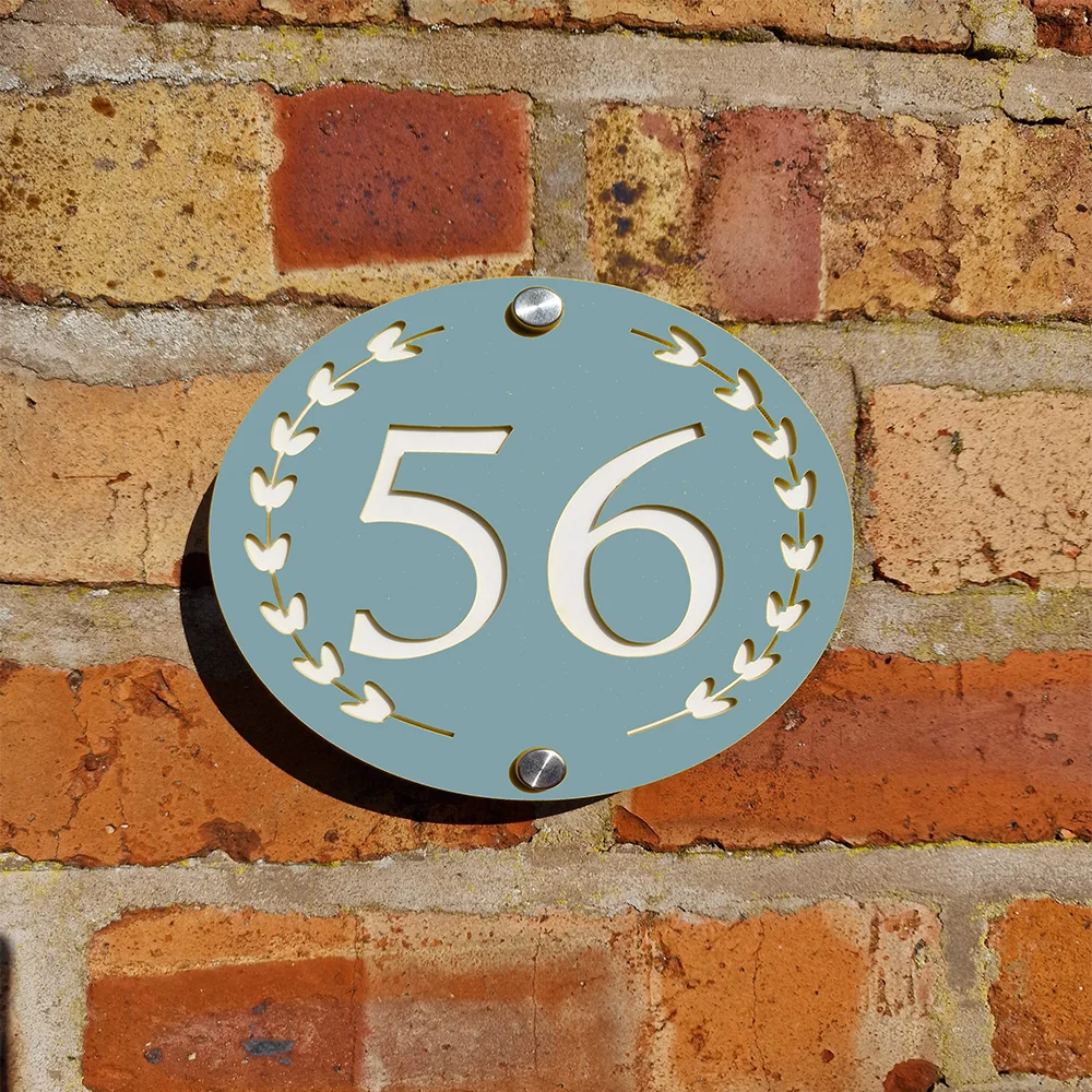 Custom Double-Layer Colored Acrylic House Number Sign Personalized 3D Address Plaque for Outdoor Wall Room Name Flower Plate