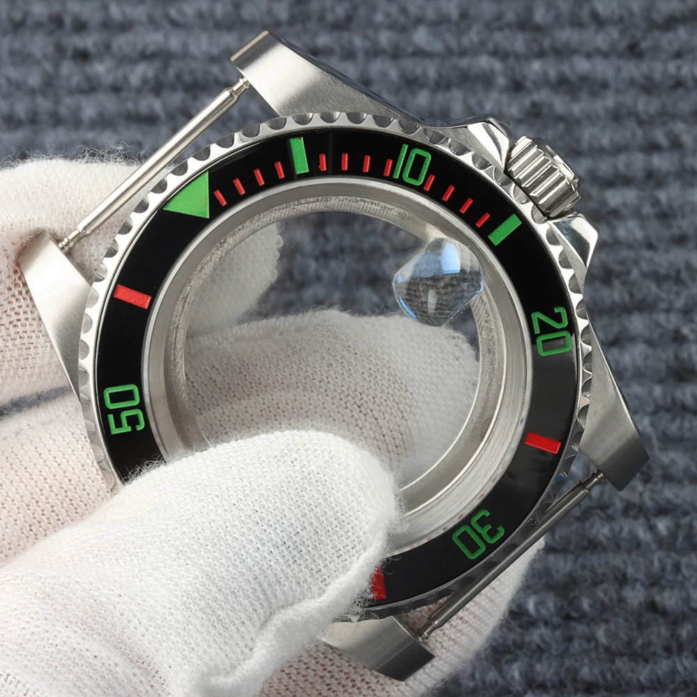 40mm Diving Watch Case 316L Stainless Steel 100M Waterproof For SUB NH34 NH35 NH36 NH38 Mechanical Movement Watch Repair Parts