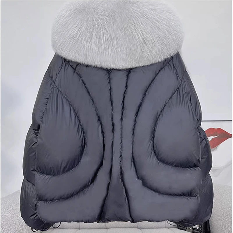 2024 Women Goose Down Jacket Winter Natural Big Fox Fur Collar Coats Style Luxury Female Coats Puffer Jackets