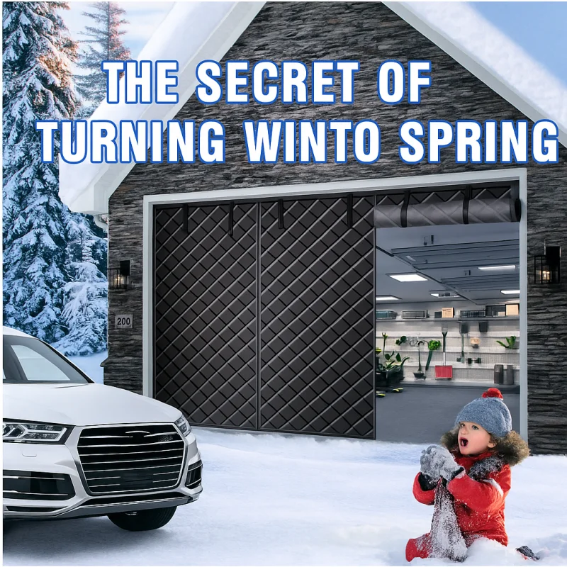 Garage Winter Warm Three Door Heat Insulation Door Curtain Garage Cold Cotton Door Curtain Magnetic Self-absorption Windproof