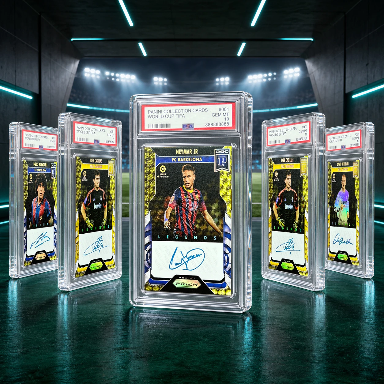 DIY Homemade Panini Rating card Maradona David Beckham Neymar Iker Casillas Star signature card Character collection card toys