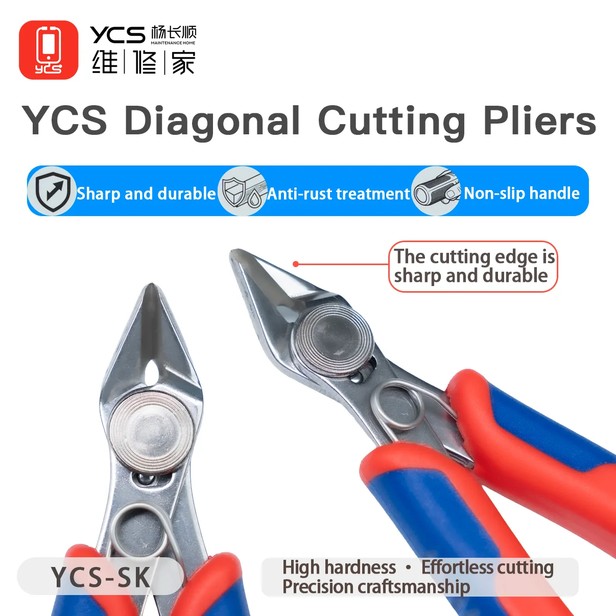 YCS-SK Diagonal Cutting Pliers for Electronic Repair PCB Boards Component Cutting Plastic Gates Fine Copper Iron Wire Tool