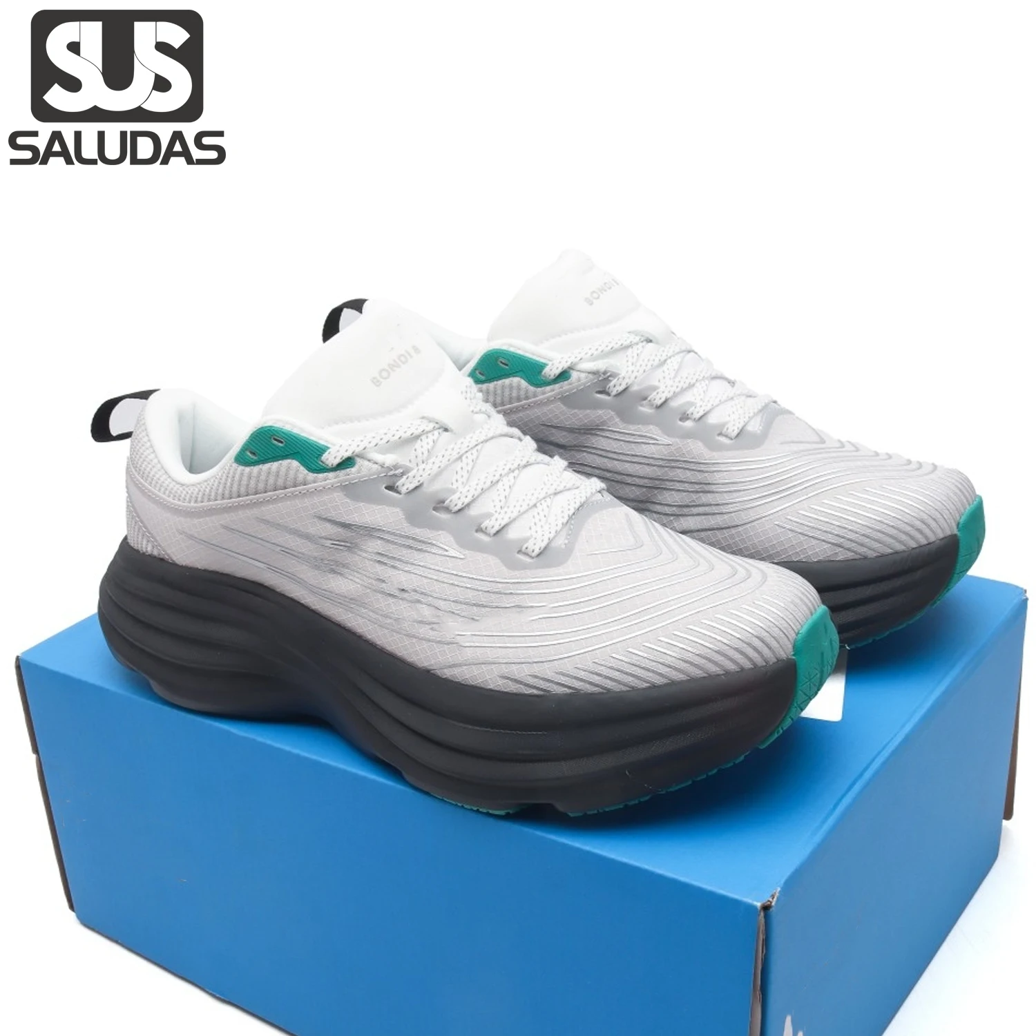 SALUDAS Original Men Running Sneakers Outdoor Road Women Casual Jogging Shoes Soft-Soled Elastic Lightweight Tennis Shoes