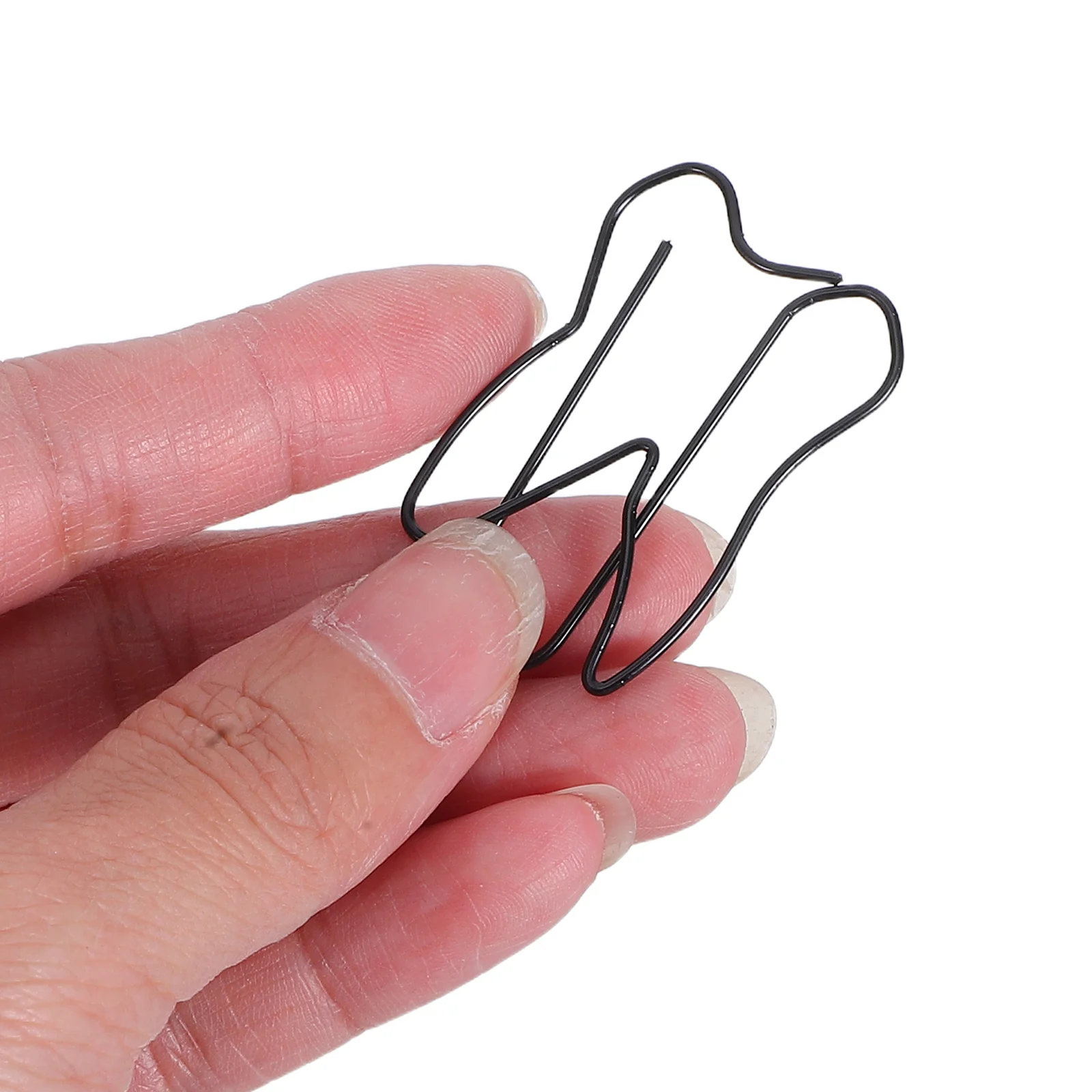 

100Pcs Black Tooth Shaped Paperclips Creative Metal Clips for Office School Document Organizing Bookmarks Cute Paperclips