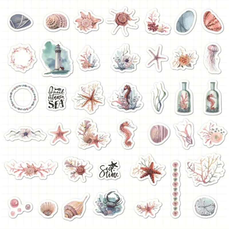 

40PCS Ocean the World Call of the Sea Washi Paper Stickers Decoration Sticker Scrapbooking Stickers for Diary Album Journals