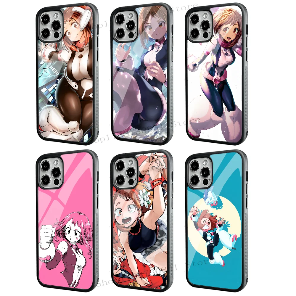 Anime My Hero Academia Uraraka Ochako Phone Case Strong Magnetic For IPhone 15 14 13 Pro Max 11 12 Mini Alex Mirror For Magsafe