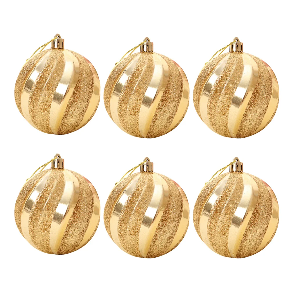 

12 Pcs Christmas Ball nament Hanging Decorations Golden Tree Centerpieces Glitter Balls Plastic Festive Party Wedding