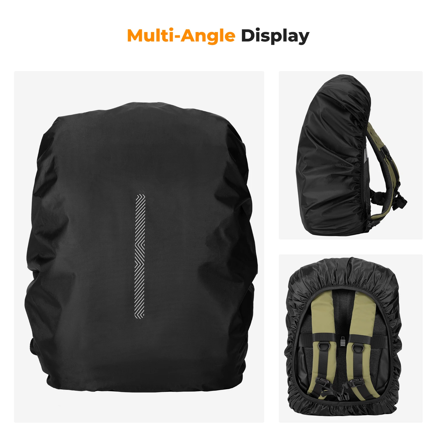 K&F Concept Backpack Cover with Reflective Strap Waterproof Rain Dust Snow photography Resistant For 15L~25L Backpack