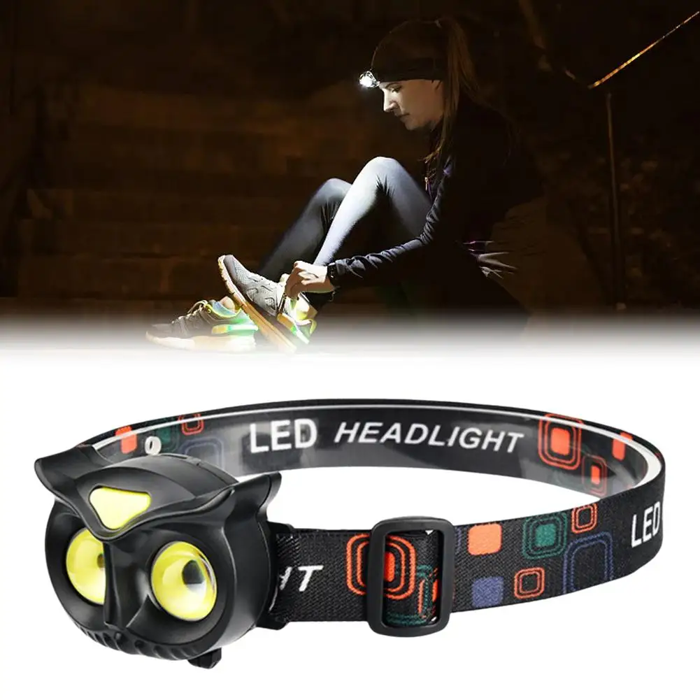 

Owl Cob Headlamp Type-c Rechargeable Headlight Portable Rotating Hunting Lights Usb Magnet Led Head Flashlight Fishing Head Lamp