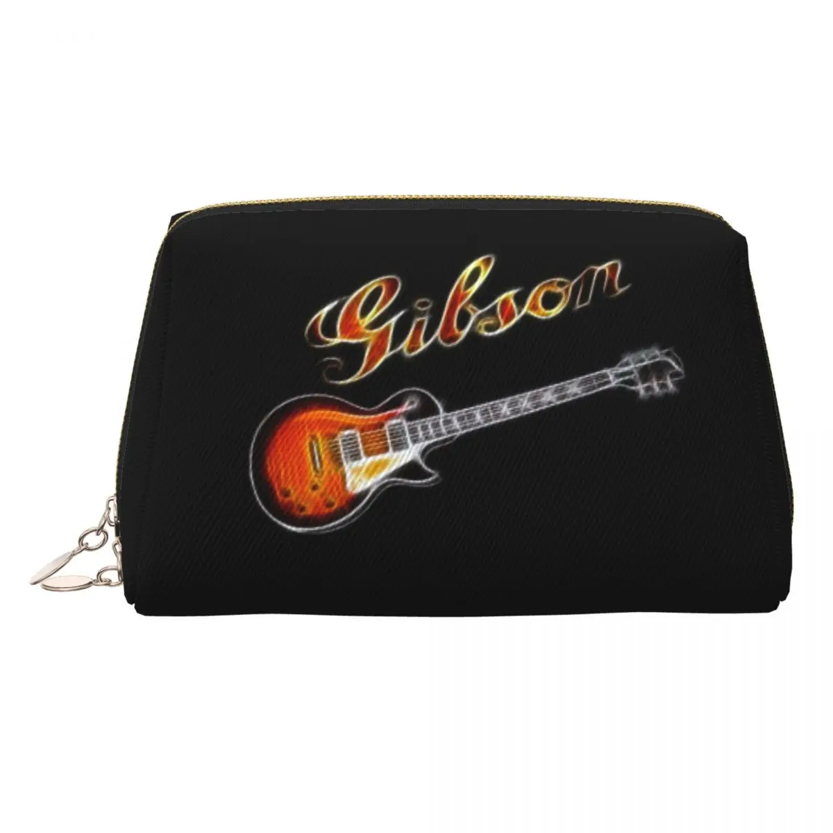 

Gibson Guitar Women Cosmetic Bag Travel Makeup Organizer Pouch Toiletry Storage Dopp Kit Box