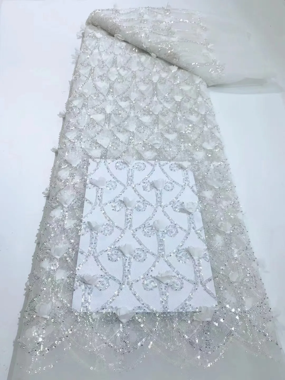 2024 new 3D embroidery bead bead embroidery lace lace, high-end fashion gauze gauze wedding gown gown evening gown