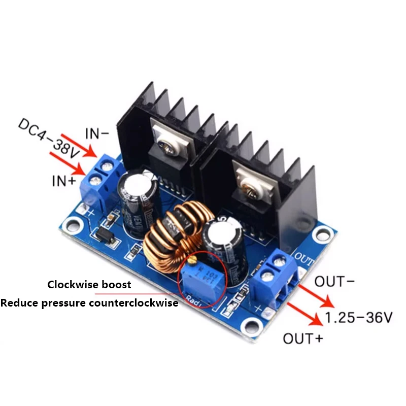 XL4016E1 DC 電圧低減モジュール出力調整可能な 8A 電圧レギュレータ付き DC-DC ハイパワーレギュレータデジタルディスプレイ付き