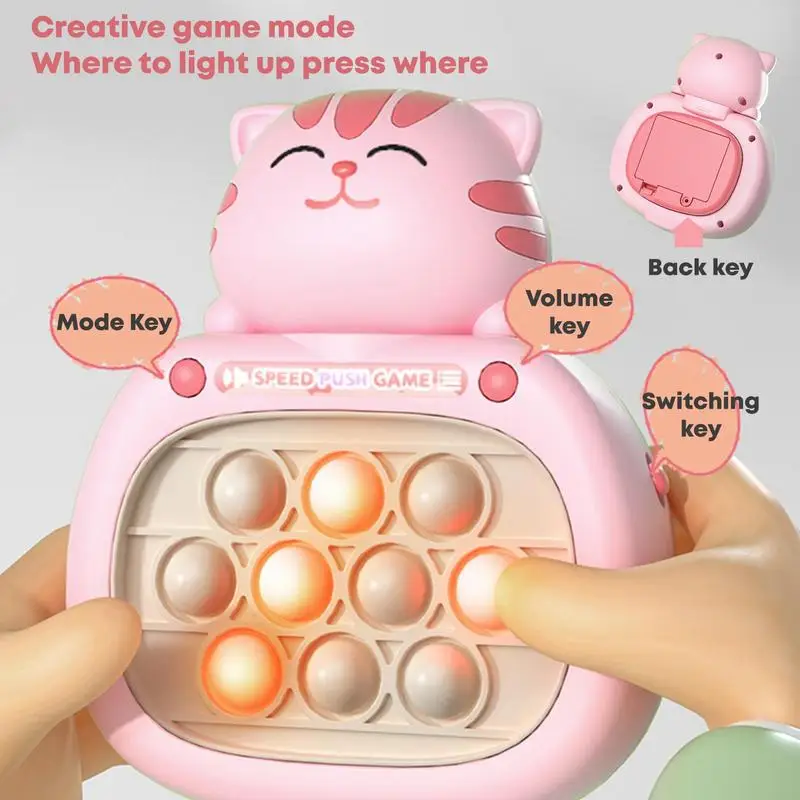 バブルポップゲームハンドヘルドライトアップフィジェットおもちゃクイックプッシュバブルゲームコンソール恐竜感覚玩具子供&大人用