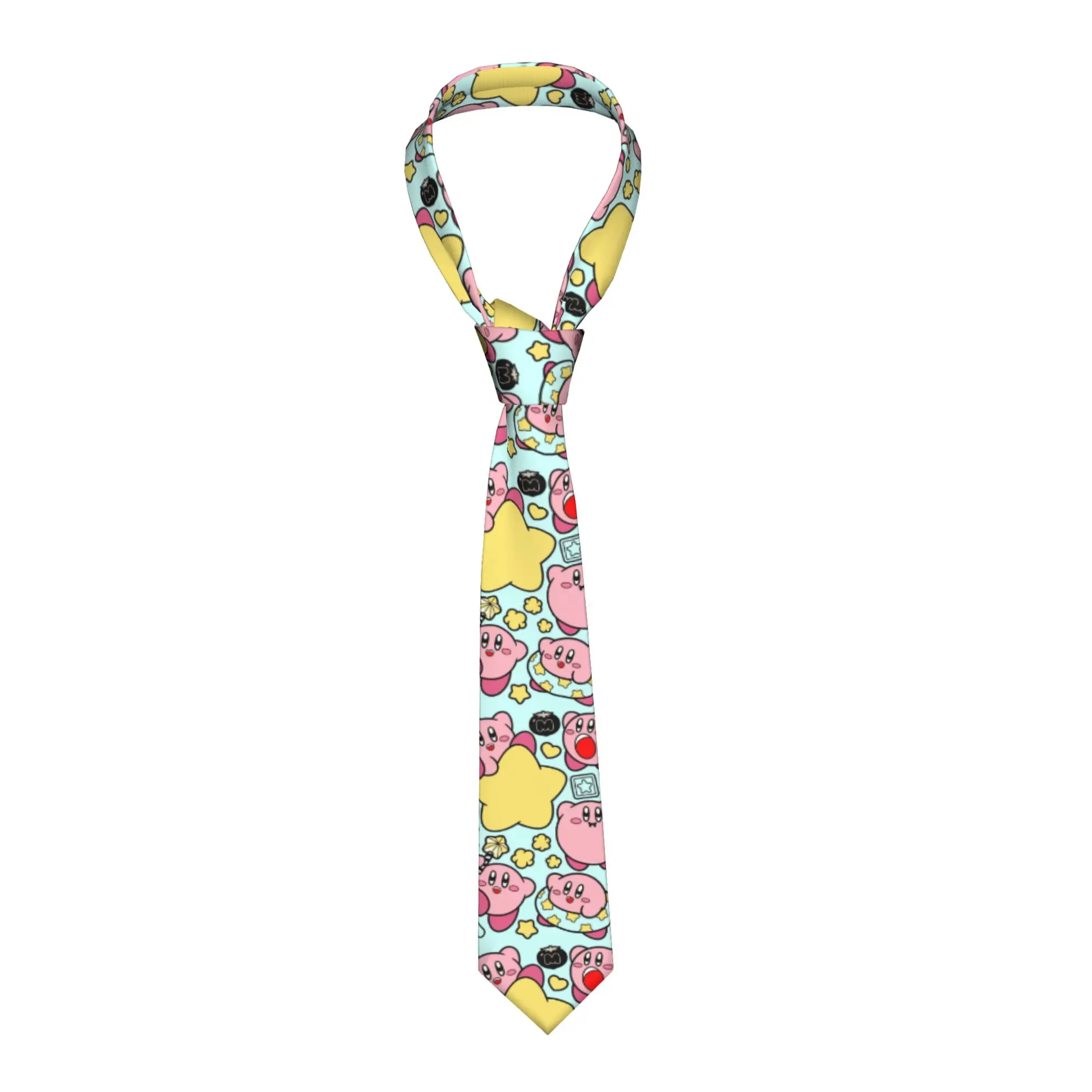 

Custom Kirbys Cartoon Game Tie Men Printed Necktie For Business Mens Silk Tie