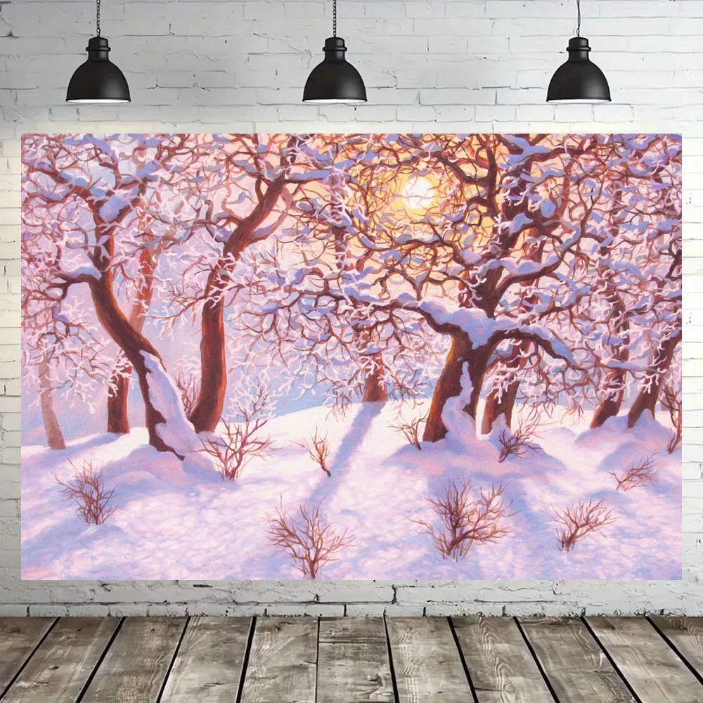 الشتاء الأبيض الغابات عيد الميلاد صور الخلفيات الثلوج ضوء الشمس ديكور الأسرة حزب أطفال الكبار صورة الخلفيات للصور