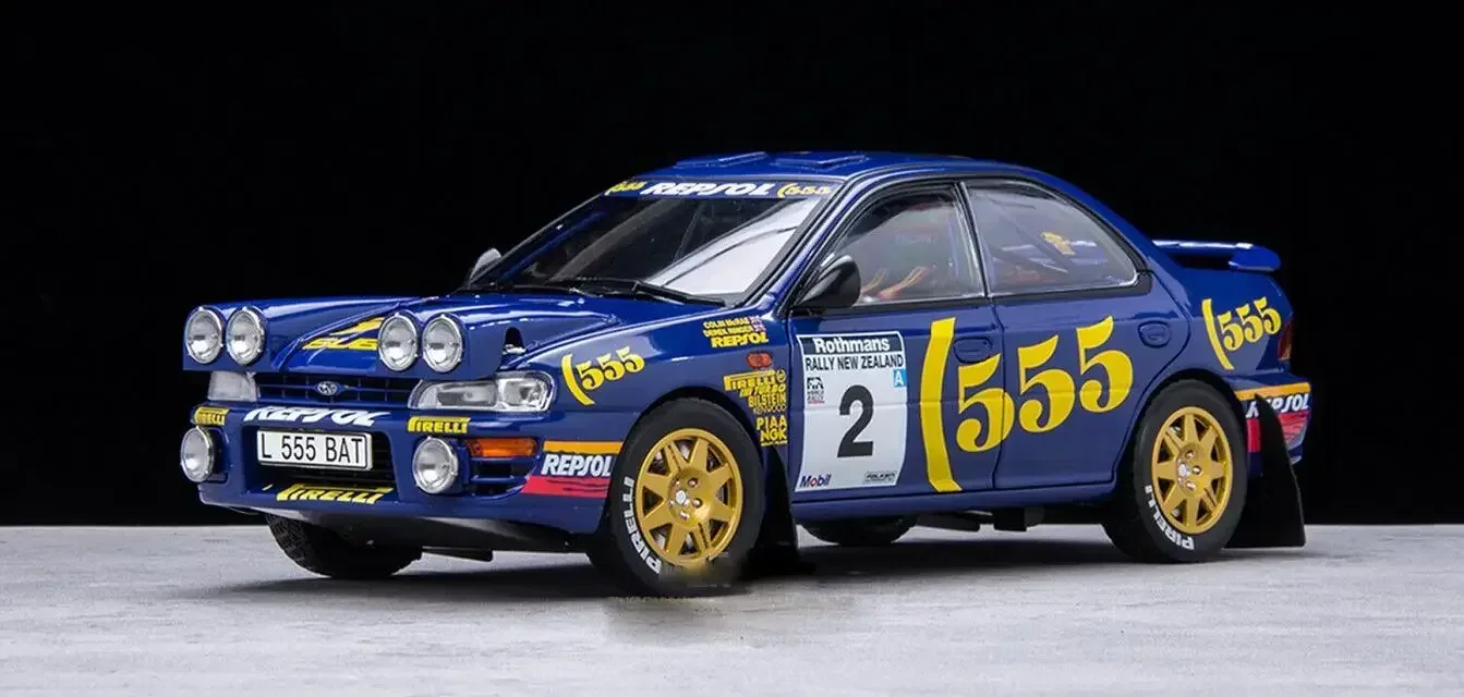 Sunstar 1/18 For 1955 Subaru Impreza 555 WRC 1994 New Zealand Colin Mcrae Model Car Night Battle Version Gift Display Collection