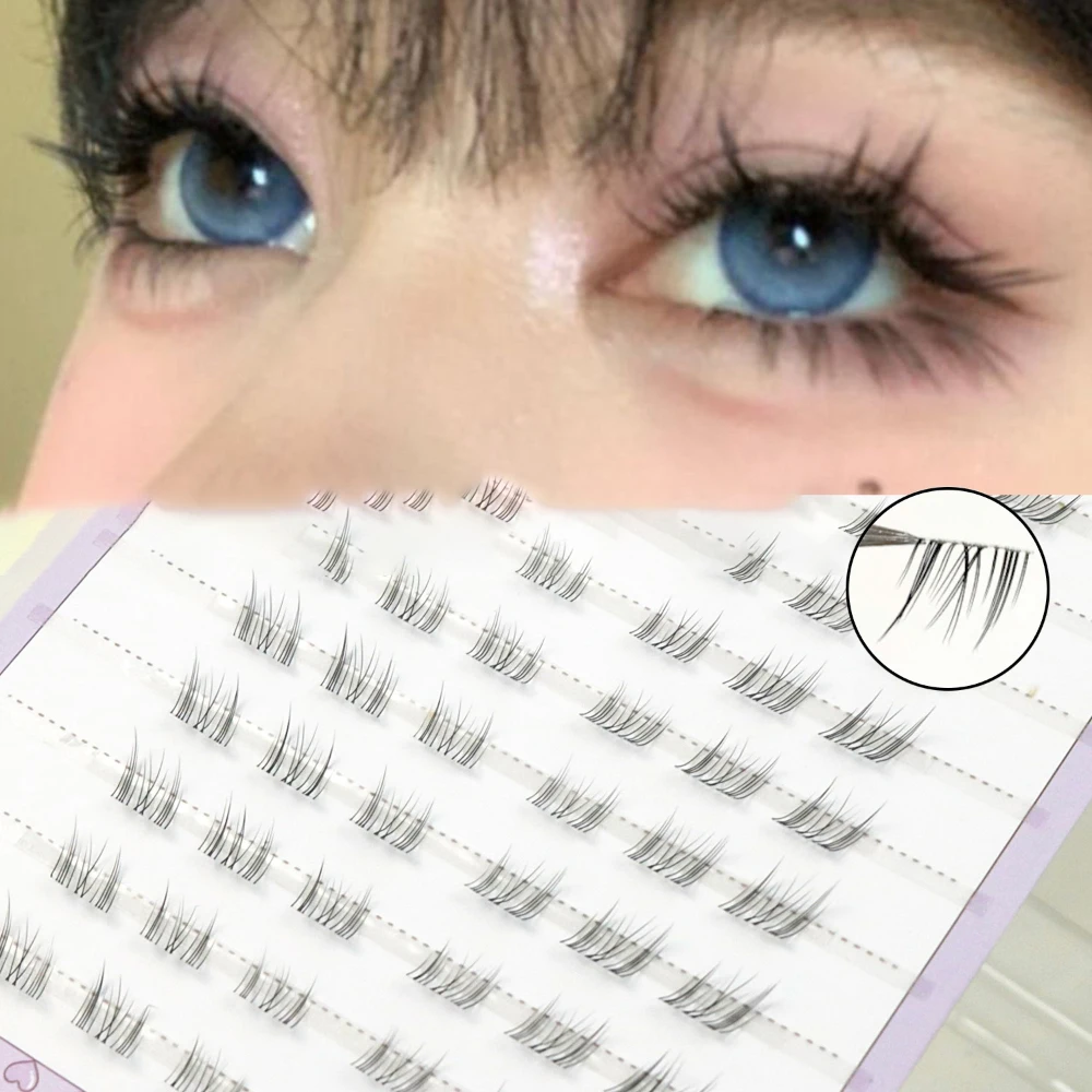 10 صفوف الثعلب الرموش السفلية ذاتية اللصق مجموعة واحدة الطبيعية مانغا السفلى رمش تمديد أدوات ماكياج للمبتدئين