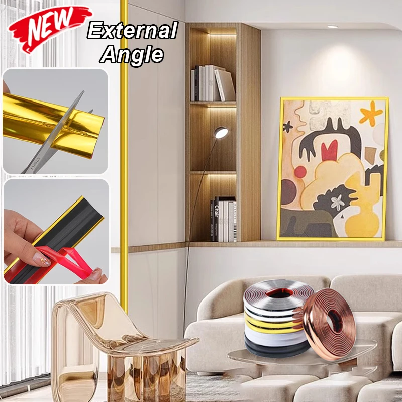 

2M Self-Adhesive Wall Corner Molding Trim Tape PVC anti-collision decorative strips wall sticker Furniture Wall Corner protector