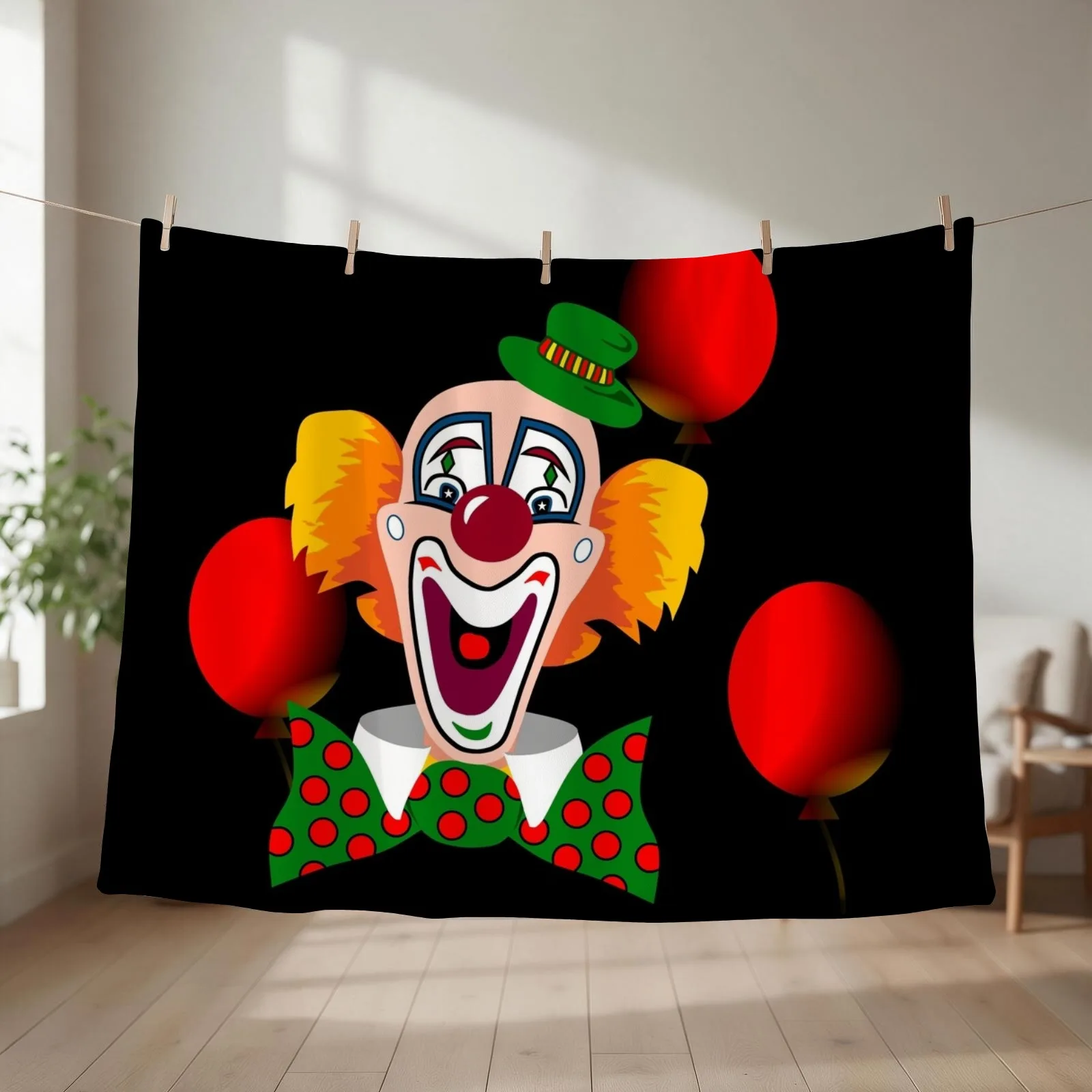Clown Throw Blanket couch cozy soft plush fuzzy picnic outdoor blanket