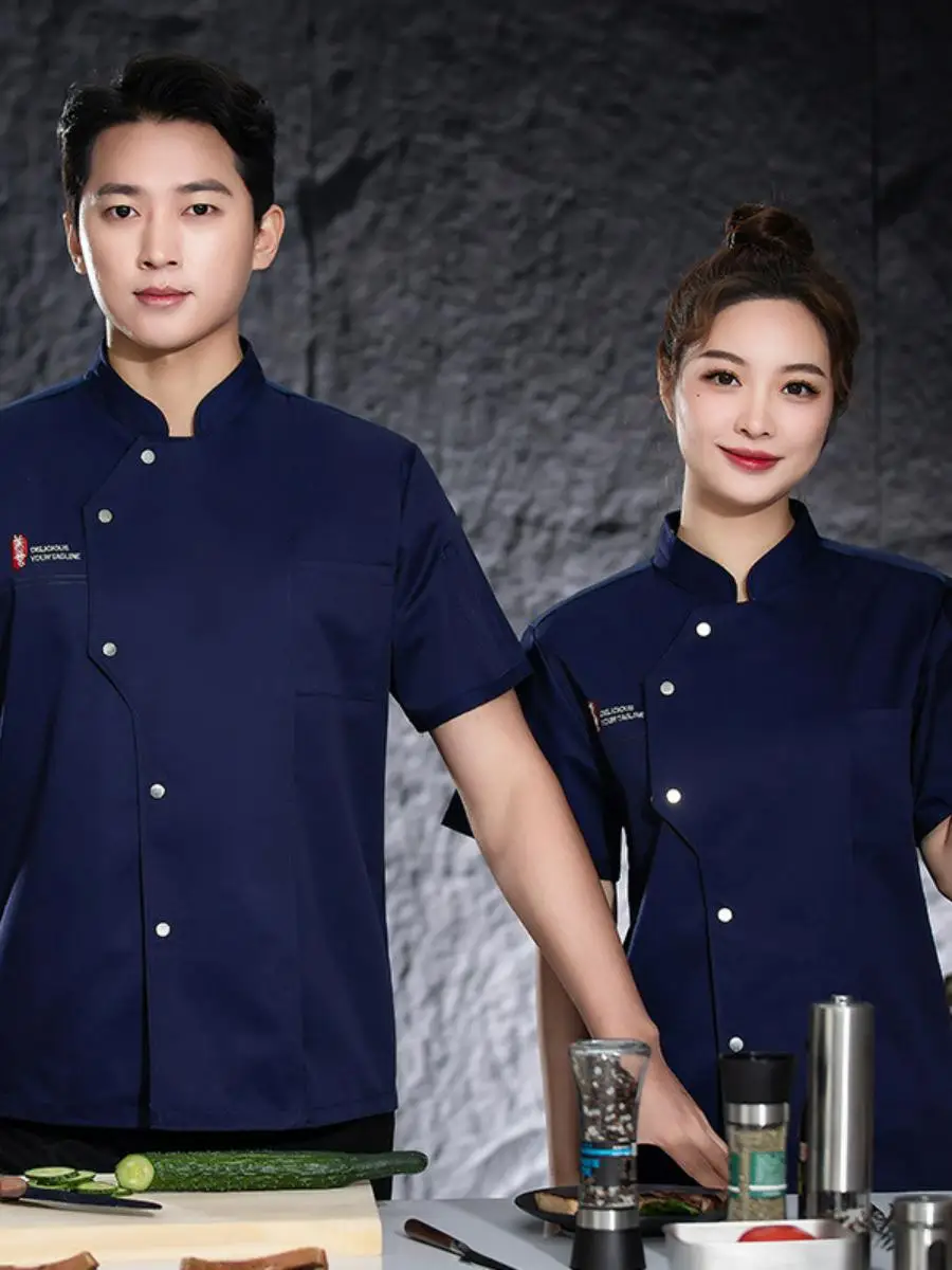 

Lightweight ort Sve Chef Work orm Men's Restaurant Kitchen Baking Cake Pastry Summer Breathable Anti-Dir Clothes