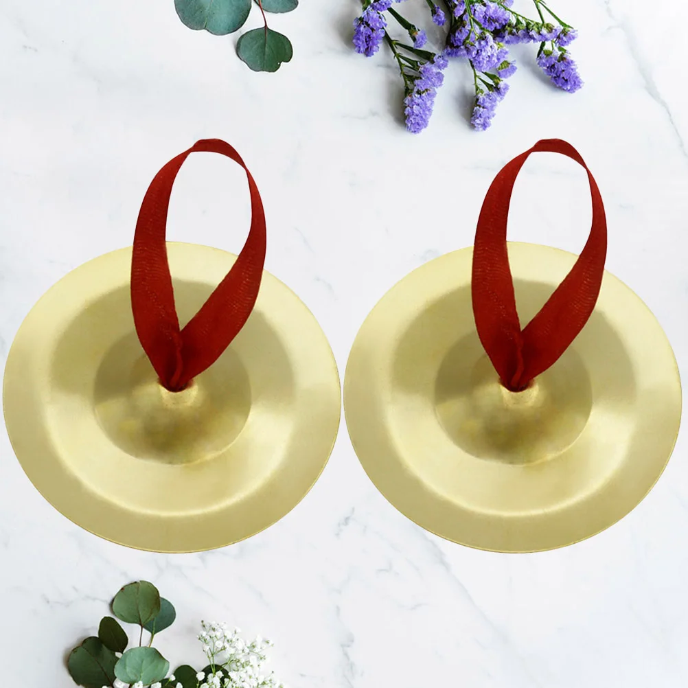 

1Pair Golden Finger Cymbals Mini Edge-Free Tunable Finger Zills for Dancers Evening Party Musical Percussion Instruments
