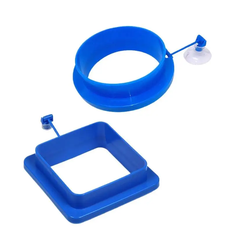 1Pcs Square Circle Accessory Fish Food Feeder Suction Cup Aquarium Feeding Ring Fish Tank Floating Food Tray Feeder