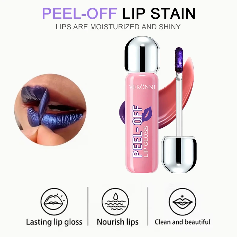 Peel Off Matte Lip Gloss Long Lasting Liquid Lipstick Velvet Matte Finish Highly Pigmented Smudge Proof Korean Lip Tint Women