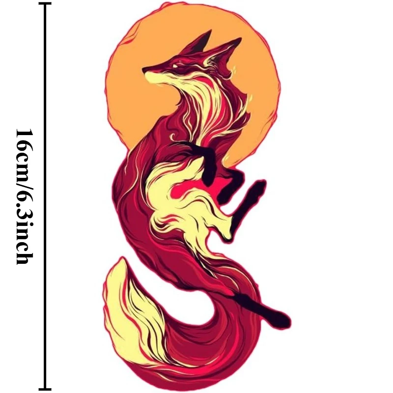 1Pc Retro Japanese Red Fox Vinyl Sticker, Waterproof Decal For Helmet Wall Motorcycle Camper Trunk Decor, Holiday Gift