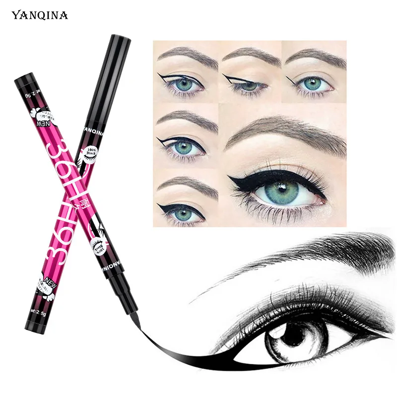 12Pcs/Pack Liquid Eyeliner 36H Long-Lasting Liquid Eye Liner Pen Quick-Dry Eyeliner Pencil Black Waterproof Eye Cosmetics Tool