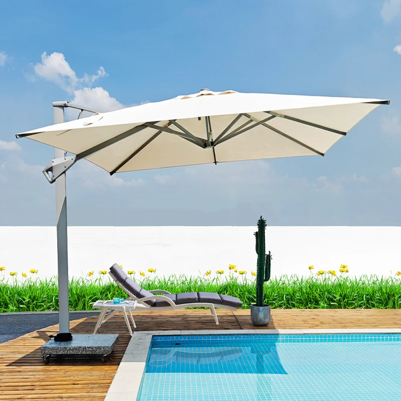 

Garden Sunshade Advertising Manual Extra Large Promotional Rain Waterproof Strong Aluminum Wholesale Custom Logo Beach Umbrella