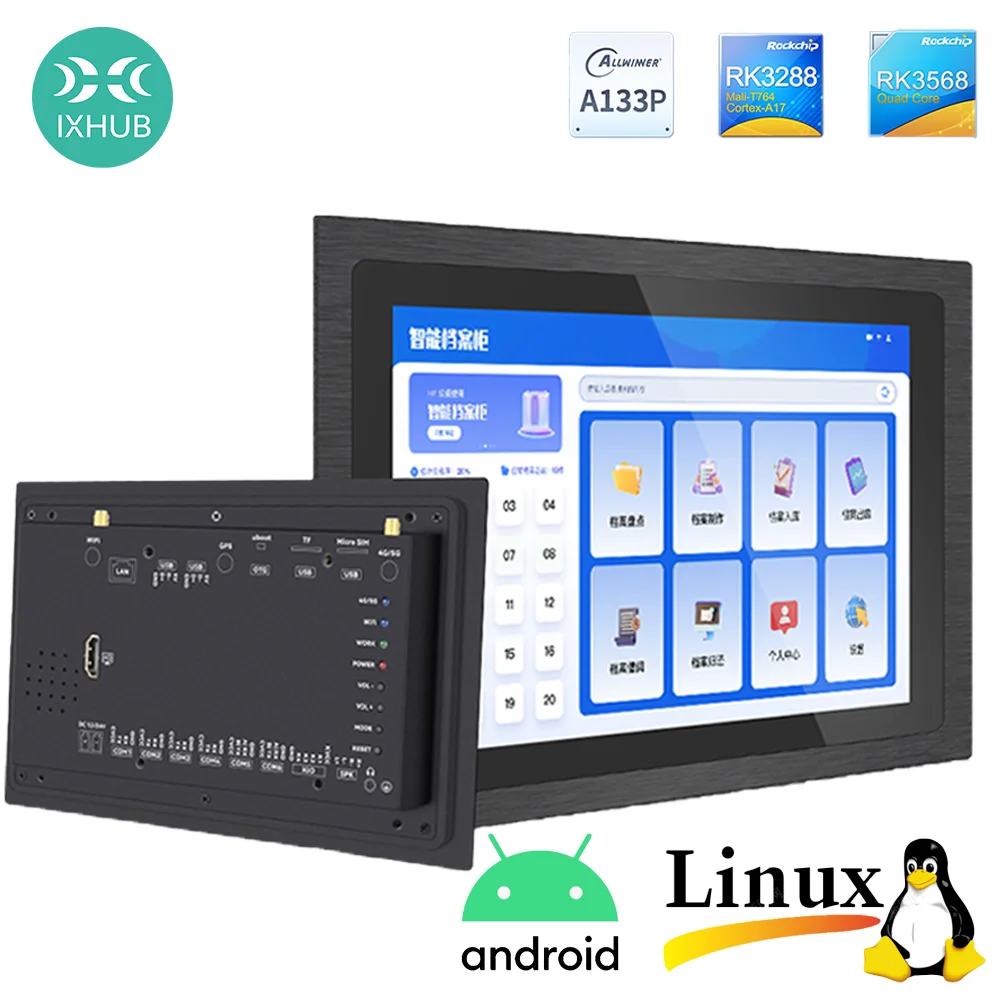 

IXHUB 10.1inch Industrial Touch Panel PC IP65 Waterproof RK3568 8+128G Android/Linux Touchable Computer Embedded Touch Screen