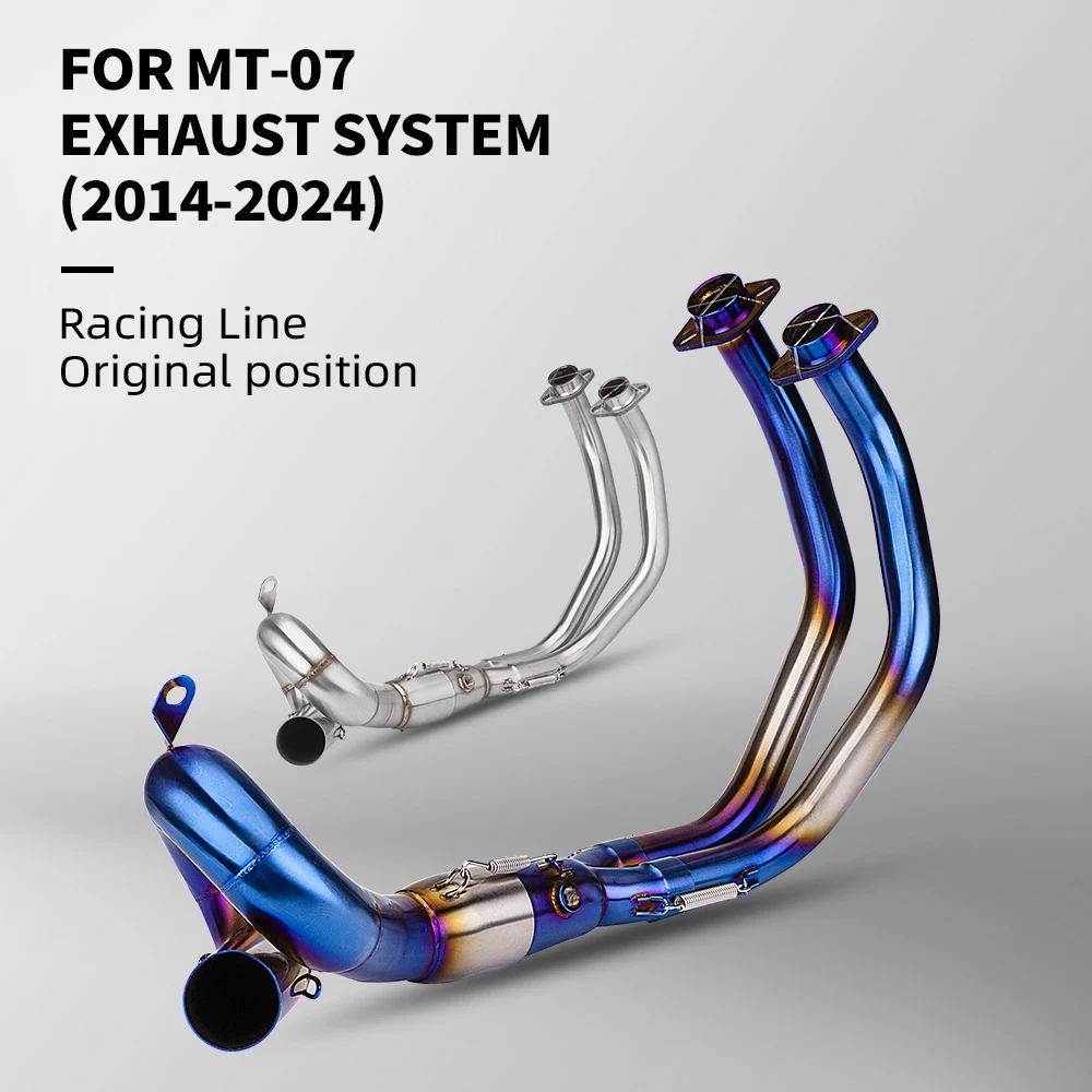 

For motorcycle MT07 MT-07 2014-2024 exhaust front section stainless steel/titanium alloy system motorcycle muffler exhaust pipe