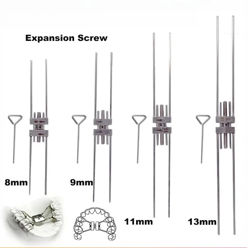 4PCS Dental Expansion Screw Orthodontic Rapid Palatal Expander Frame Type Dentist Ortho Tool Stainless Steel Material 8/9/11/13m