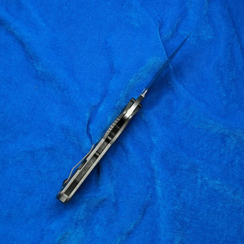 سكين Lemifhe قابل للطي ، شعار SMF نحت ، التيتانيوم AUS10 ، ألياف الكربون ، غسالات النحاس ، التخييم ، الصيد ، في الهواء الطلق ، أداة EDC #4